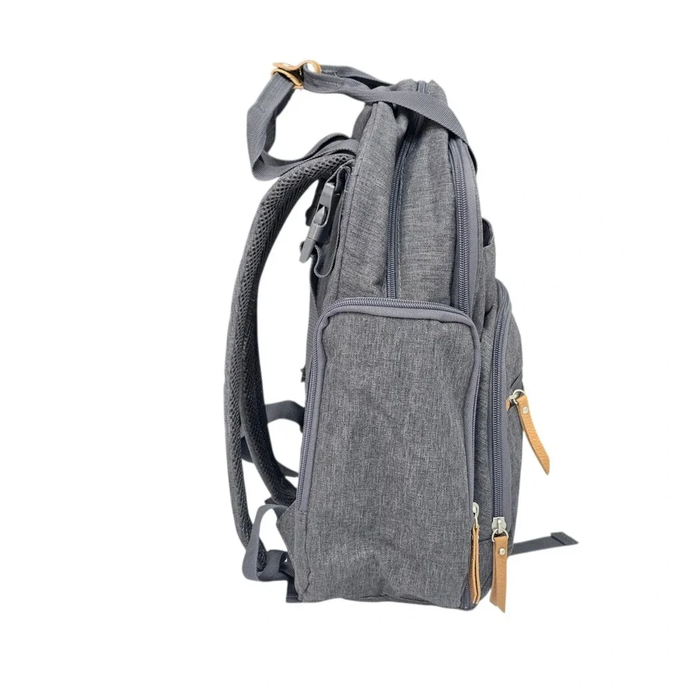 Eddie Bauer First Adventure Diaper Bag Backpack Gray Insulated Pocket